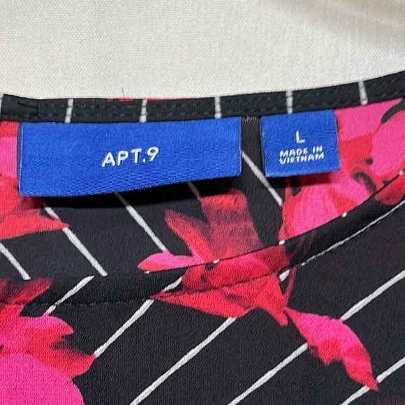 Apt.9 Blouse Hi -Low Floral Stripes Top ✝️ - Picture 8 of 11